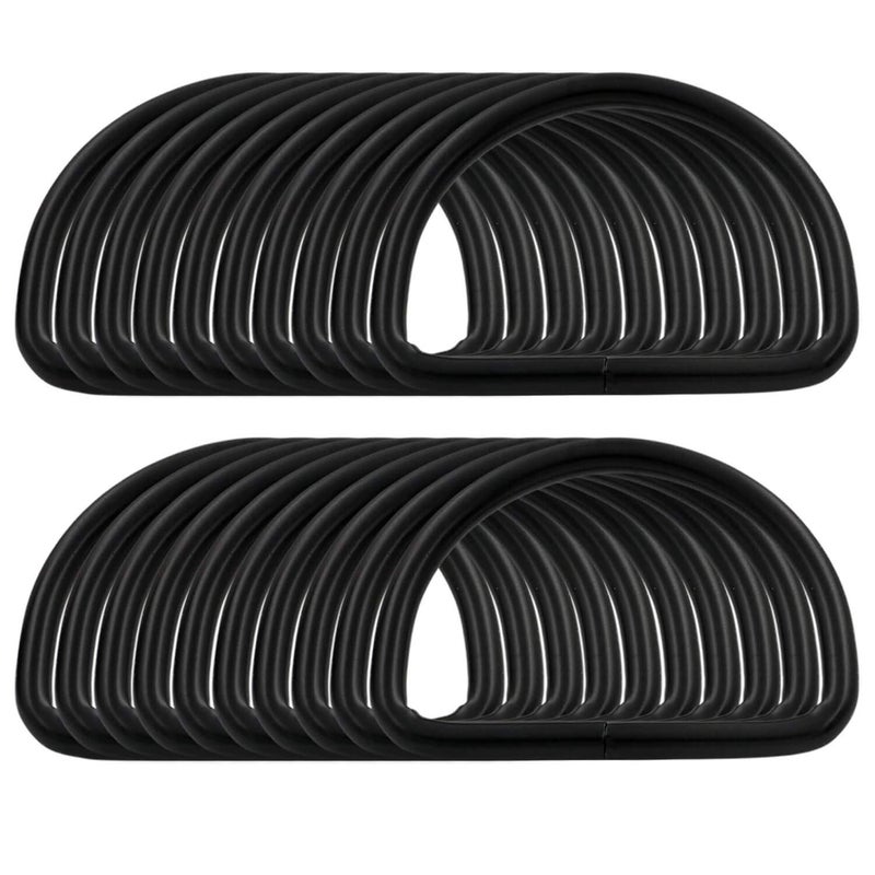 BIKICOCO Metal D-Rings Buckle, 2 Inch Non-Welded for Webbing Sewing DIY - Black - Pack of 10 - Image 1