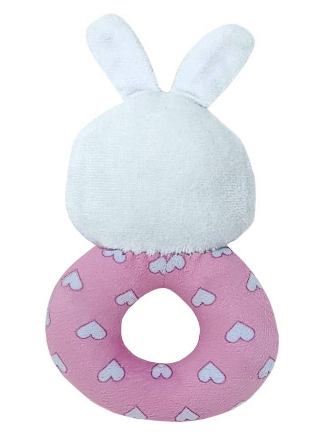 Pikipo Bunny Face Rattle Soft Toy With Round Handle (Pink) - Image 5