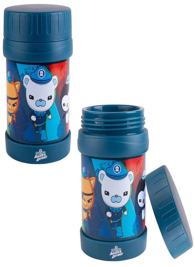 SCS Direct Octonauts Above & Beyond Stainless Steel 13 oz Food Jar for Kids, Blue- Vacuum Double Wall Insulated, Leak-Proof Jar - Keeps Liquids & Food Hot or Cold for Hours - Fits Inside All Lunch Boxes & Bags - Image 1