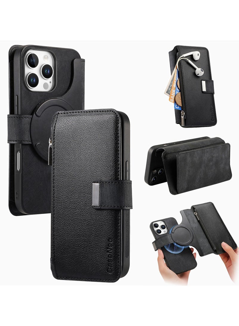 YANCI iPhone 16 Pro Case,Magnetic Magsafe case for iPhone 16 Pro, iPhone 16 Pro Wallet Case with Card Holder,iPhone 16 Pro Phone Cover,Leather Flip Folio Case for iPhone 16 Pro 6.3'' - Image 1