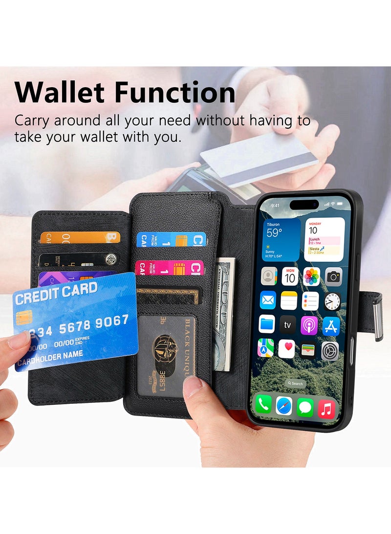 YANCI iPhone 16 Pro Case,Magnetic Magsafe case for iPhone 16 Pro, iPhone 16 Pro Wallet Case with Card Holder,iPhone 16 Pro Phone Cover,Leather Flip Folio Case for iPhone 16 Pro 6.3'' - Image 5