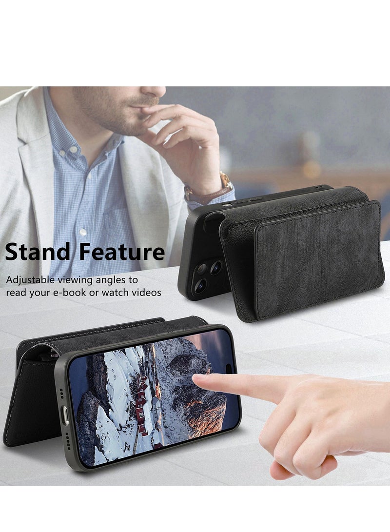 YANCI iPhone 16 Pro Case,Magnetic Magsafe case for iPhone 16 Pro, iPhone 16 Pro Wallet Case with Card Holder,iPhone 16 Pro Phone Cover,Leather Flip Folio Case for iPhone 16 Pro 6.3'' - Image 3