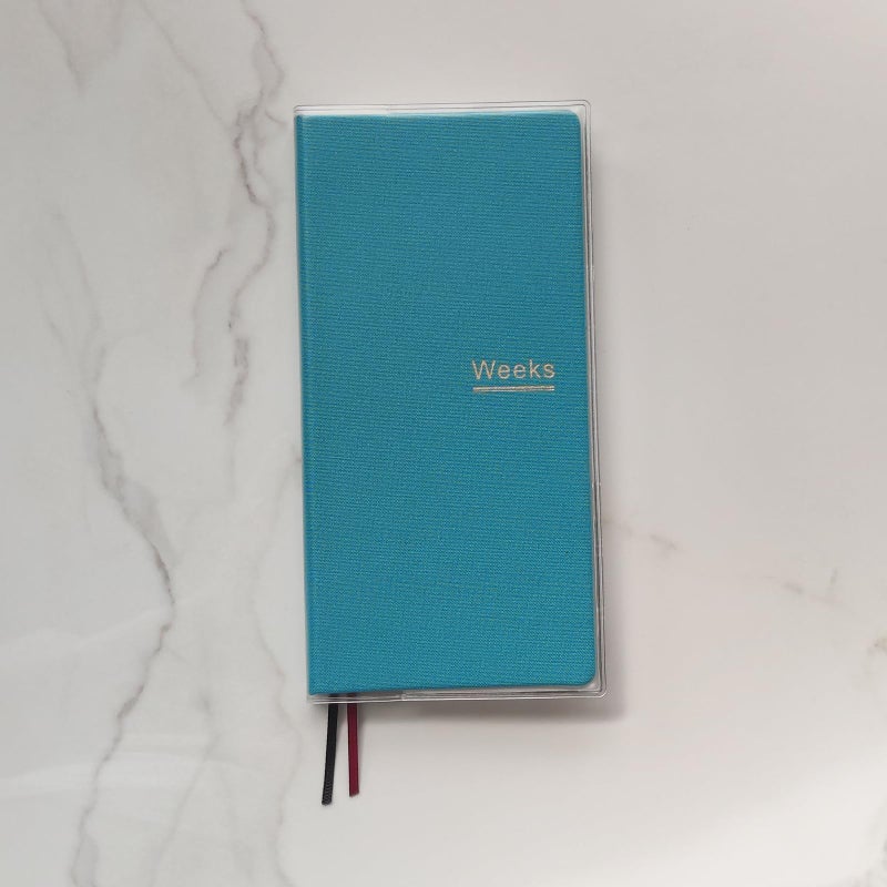 receip Undated Weekly Planner Notebook Pocket Organizer Appointment Book Journal Notebook A6 Week Plan Notepad (Lake blue with cover) - Image 4