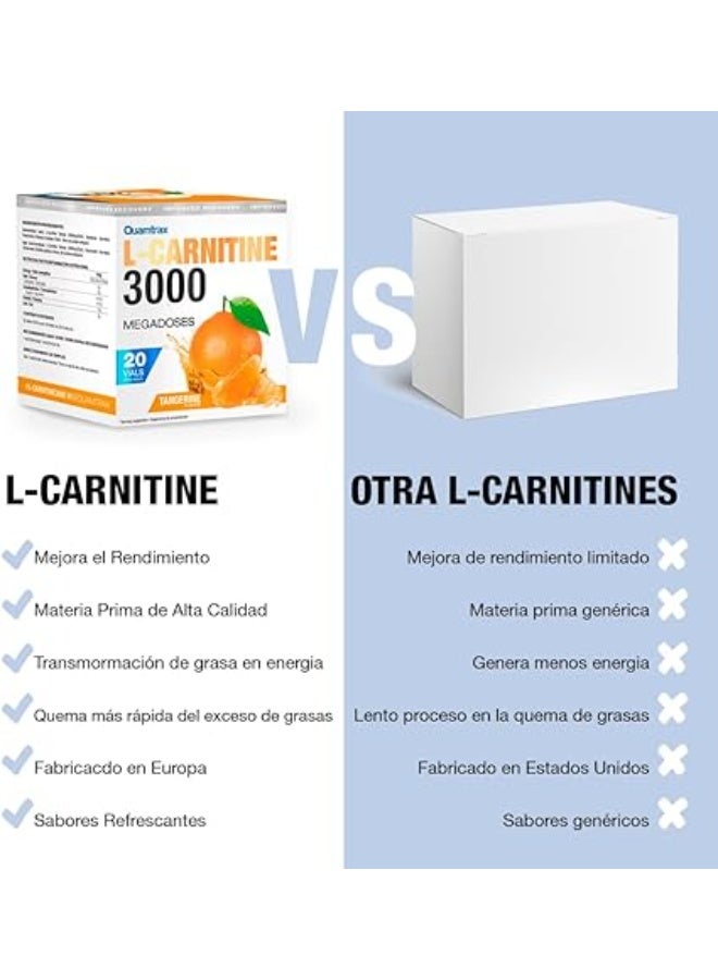 Quamtrax L-Carnitine 3000 Megadoses Tangerine Flavor 20 Vials 25ml - Image 4