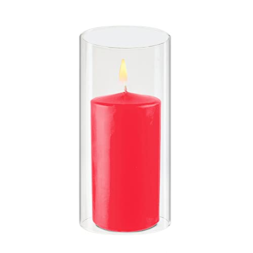 CYS Excel Glass Hurricane Candle Holder – 3" Diameter x 6" Height | Open-Ended Bottomless Cylinder Sleeve, Clear Glass Chimney Tube Cover, 1 Piece - Image 4
