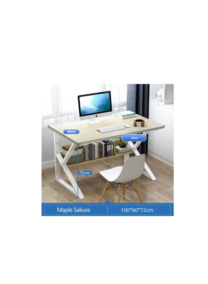 Generic Computer Desk, Writing Study Desk with Book Shelves, Modern Simple Style Laptop Stand Desk Workstation, Study Table Work Desk for Home Office Notebook Corner Desk - Image 2