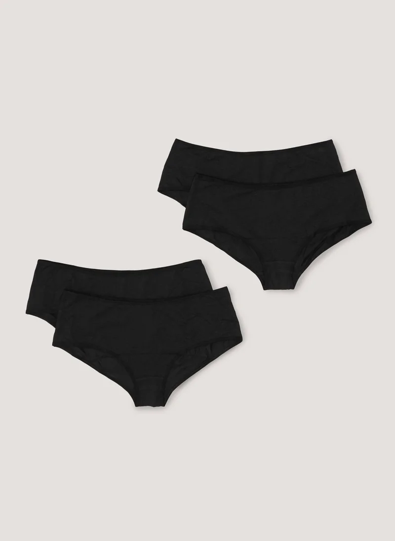 Matalan 4 Pack Black Short Knickers