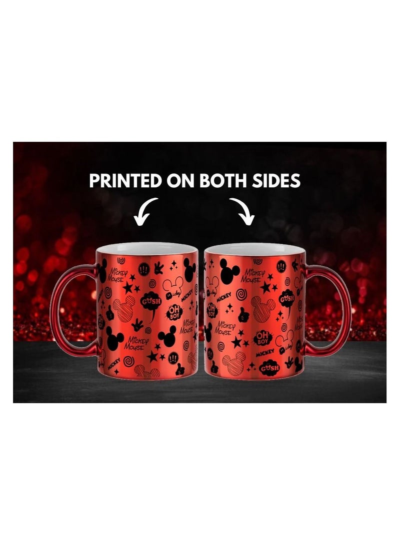 MEC Mickey Mouse Fully Wrap Around Red Printed Coffee Mug 11Oz - Image 5