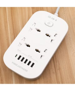 White 4 Socket+5 USB+1 Type C
