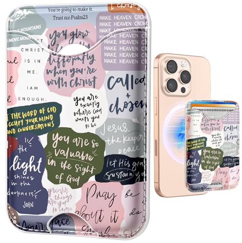 Shorogyt Compatible with Magsafe Wallet Magnetic Card Holder - Words Phone Wallets for Women Teen Girls Cute for iPhone 17/16/15/14/13/12 Series Slim for Apple Mag RFID Magnet, Fit 3 Cards - Image 1