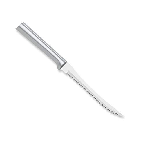 RADA Cutlery Tomato Slicer Knife (R126), 5" Stainless Steel Hollow Ground Serrated Blade, Made in USA, Silver Handle - Image 1