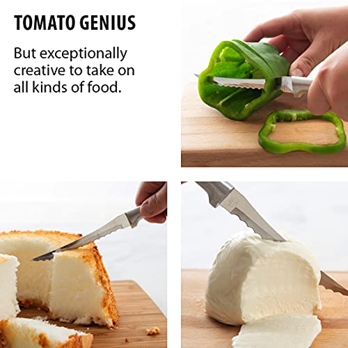 RADA Cutlery Tomato Slicer Knife (R126), 5" Stainless Steel Hollow Ground Serrated Blade, Made in USA, Silver Handle - Image 3