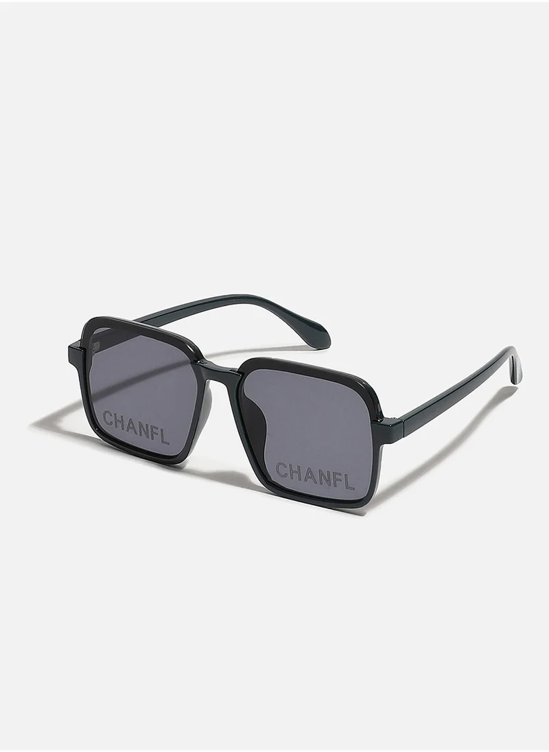 Haute Sauce Black Rectangular Sunglass