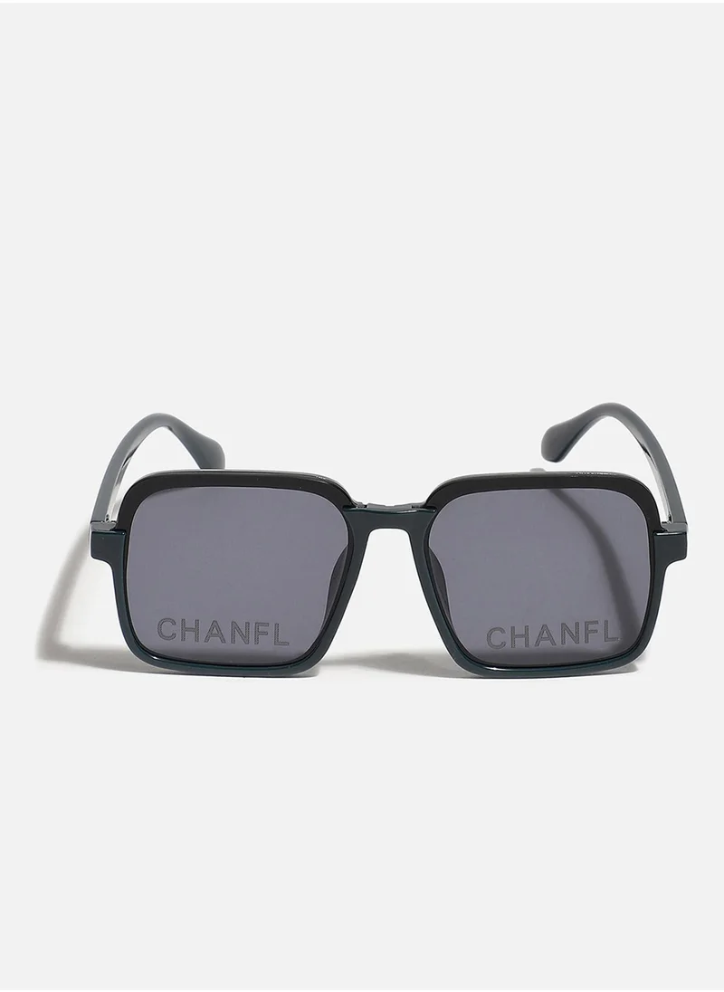 Haute Sauce Black Rectangular Sunglass