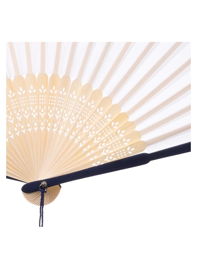 10PCS Handheld Silk Folding Fans, Blue and White Porcelain Floral Design, Perfect for Birthdays, Dancing, Cosplay, Weddings, Parties, and Events - Elegant Chinese Paper Fans for All Occasions. - Image 5