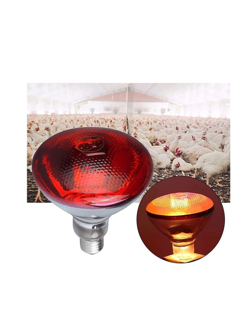 SYOSI - 2 Pack Heat Lamp Red Infrared Bulbs PAR38100 Watts Glass Lamp Bulb for Food Service, Brooder Bulb, Chicks, Pet, Bathroom, Light Therapy Use E26 Base, Flood Light Heat Lamp Bulb - Image 1