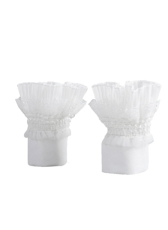 Women Gilrs Lace Floral Layered Cuff Stretch Bracelet False Sleeves Wrist Cuffs  - Image 5