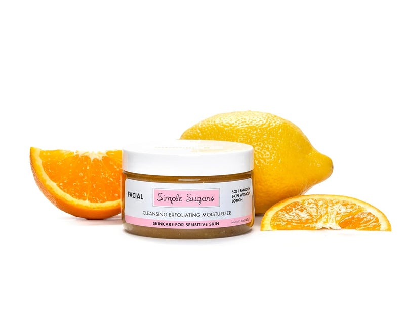 Vitamin C Facial Cleansing Exfoliating Moisturizer for Sensitive Skin Combination Skin Eczema Dry Skin Psoriasis