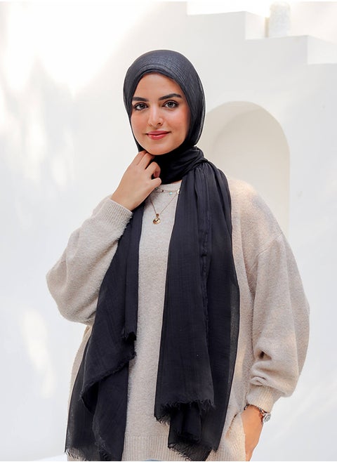 تاي شوب - إيشارب فسكوز سادة - أسود للنساء