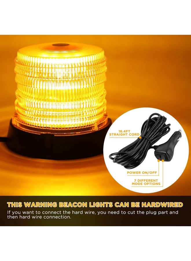 ASPL 2 قطعة من مصابيح التحذير LED، 60 مصباح تحذير كهرماني اللون مع سلك مستقيم بطول 16 قدمًا ومغناطيسي للمركبات والشاحنات والجرار وعربات الجولف والسيارات والحافلات، 12 فولت - 24 فولت - Image 3