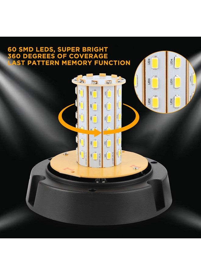 ASPL 2 قطعة من مصابيح التحذير LED، 60 مصباح تحذير كهرماني اللون مع سلك مستقيم بطول 16 قدمًا ومغناطيسي للمركبات والشاحنات والجرار وعربات الجولف والسيارات والحافلات، 12 فولت - 24 فولت - Image 2
