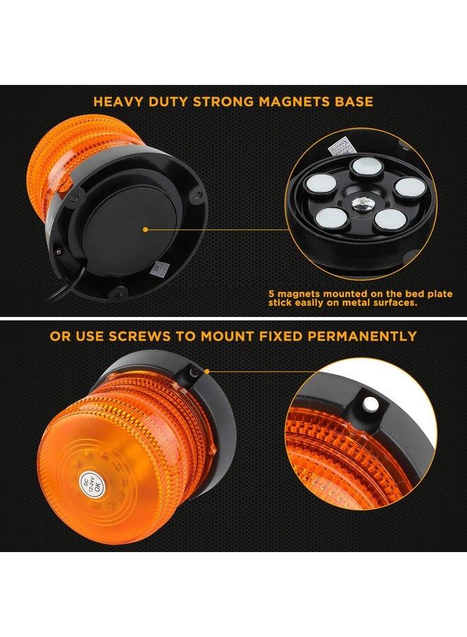 ASPL 2 قطعة من مصابيح التحذير LED، 60 مصباح تحذير كهرماني اللون مع سلك مستقيم بطول 16 قدمًا ومغناطيسي للمركبات والشاحنات والجرار وعربات الجولف والسيارات والحافلات، 12 فولت - 24 فولت - Image 4