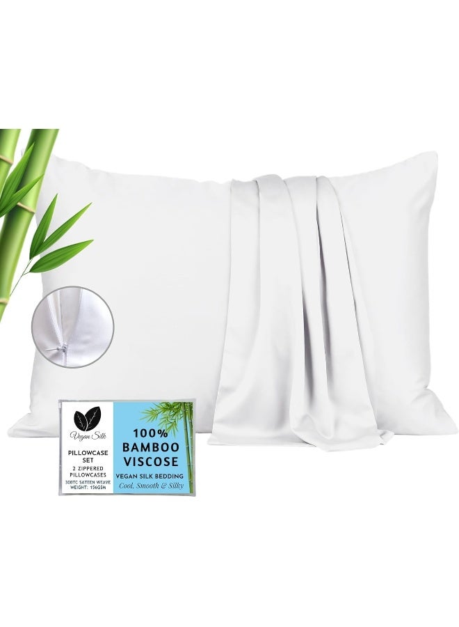 Bamboo Pillow Cases - Queen Size Pillow Cases Set of 2 Cooling Pillow Cases Organic Cool Pillowcase  - Image 1