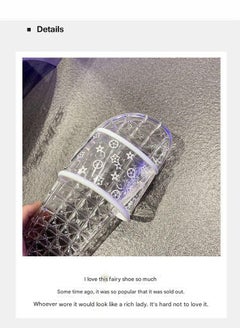 A.M Womens Jelly Shoes Casual Clear Flats Slip On Summer Beach Slippers Transparent Open Toe Waterproof Slide  - Image 2