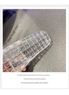 A.M Womens Jelly Shoes Casual Clear Flats Slip On Summer Beach Slippers Transparent Open Toe Waterproof Slide  - Image 5