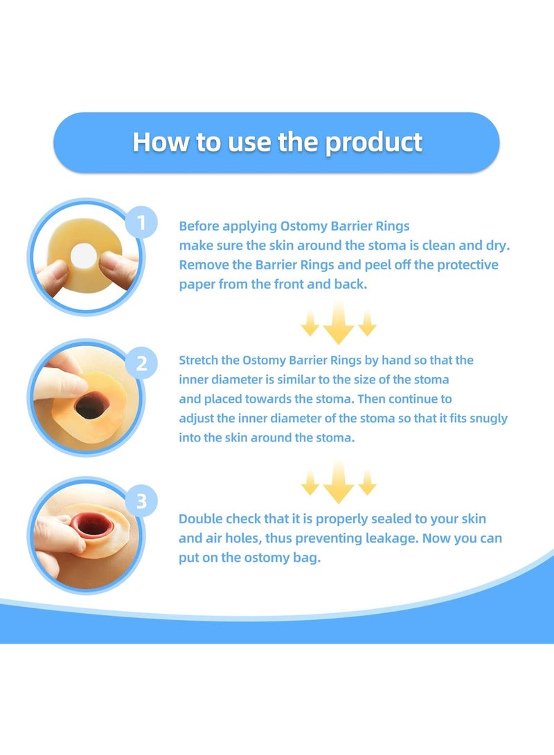 SYOSI 10PCS Ostomy Barrier Rings, Moldable Adapt Barrier Rings, Hydrocolloid Skin Extender Rings for Colostomy Bags, Ostomy Supplies with 2" (48mm) Outer Diameter - Image 5