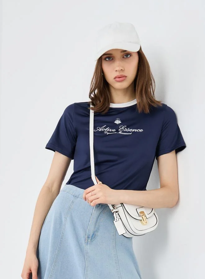 Take Two Slogan Print Regular Fit T-Shirt