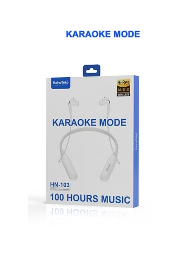 HainoTeko HN-103 Wireless Neckband Earphones with Hi-Res Audio and 100-Hour Playtime, Black - Image 2