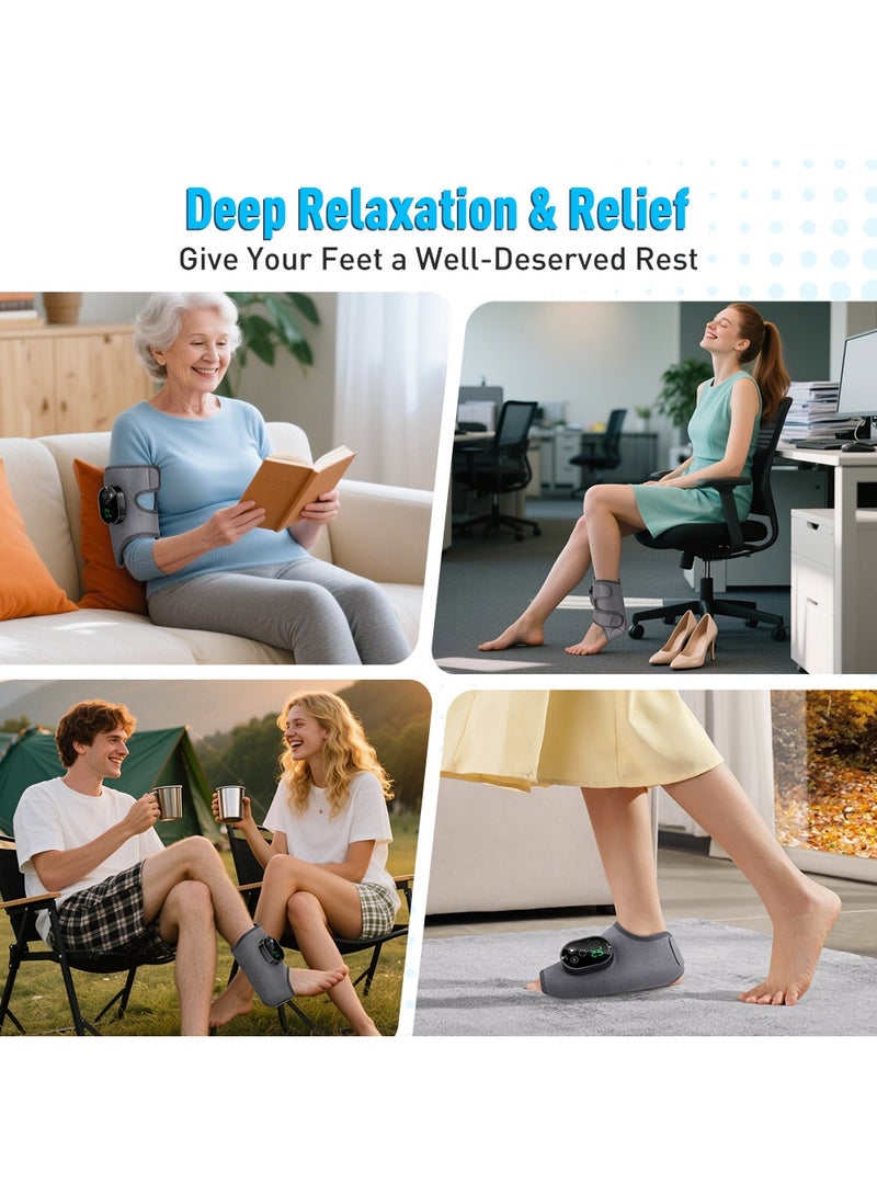 EzzySo Electric Heating Vibration Ankle Massager With Hot Compress Ankle Wrap Brace Legs Pain Relief Muscle Relaxation Warm Massagers - Image 3