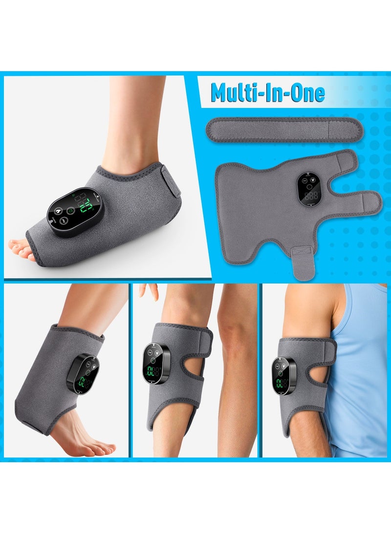 EzzySo Electric Heating Vibration Ankle Massager With Hot Compress Ankle Wrap Brace Legs Pain Relief Muscle Relaxation Warm Massagers - Image 2