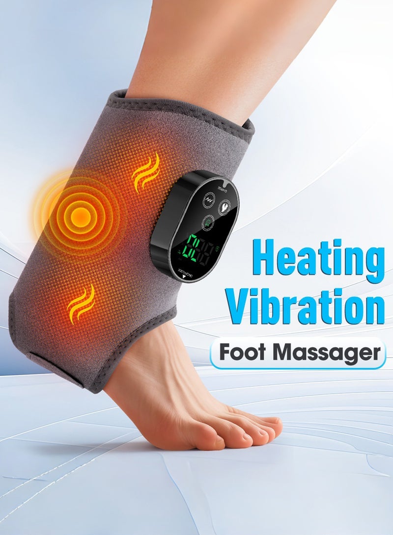 EzzySo Electric Heating Vibration Ankle Massager With Hot Compress Ankle Wrap Brace Legs Pain Relief Muscle Relaxation Warm Massagers - Image 1