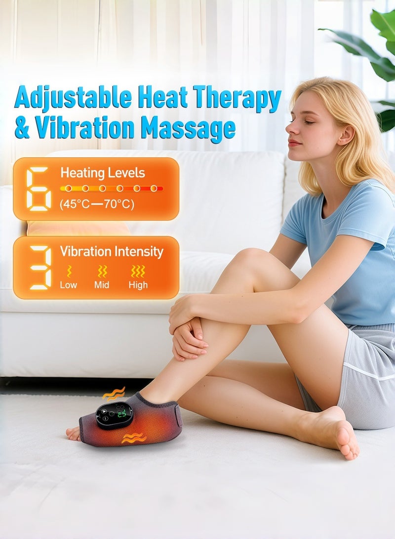 EzzySo Electric Heating Vibration Ankle Massager With Hot Compress Ankle Wrap Brace Legs Pain Relief Muscle Relaxation Warm Massagers - Image 4