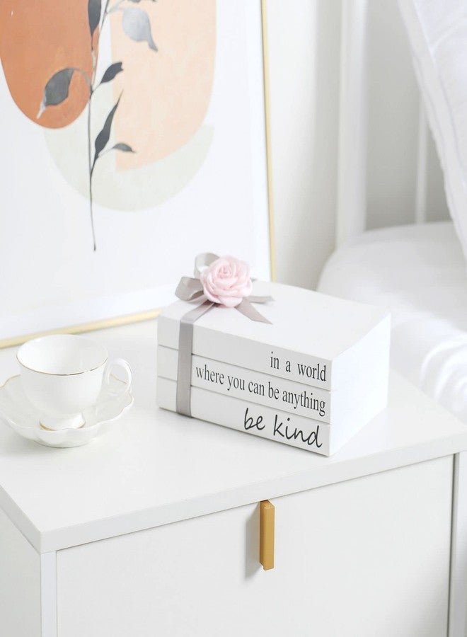 GoFika Pink and Grey Room Decor/Fake Books for Decoration/Decorative Book Stack 3 Pieces/in a World Where You Can Be Anything Be Kind - Image 4