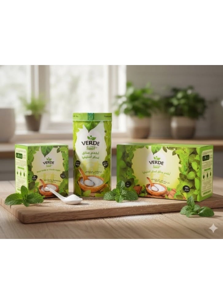Verde Sweet Stevia sugar packet - crystal powder - 100 sachets - Image 5