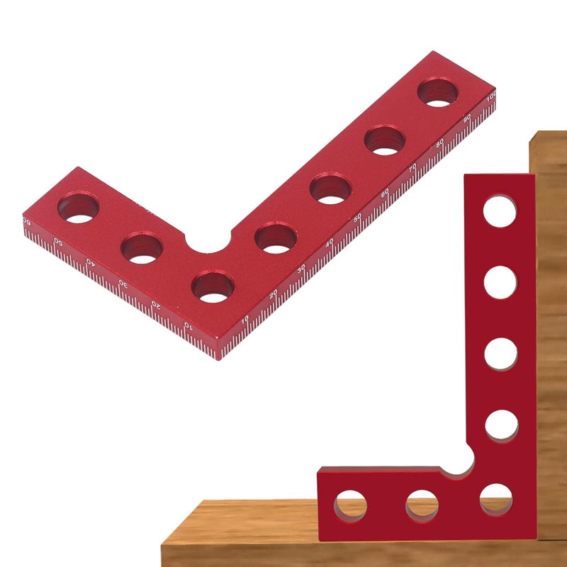 Mini Small Square Center Finder Tool, Aluminum Alloy Woodworking Ruler, Red 90 Degree Quick Measuring -, Accurate Scale, Ideal for Machinists and Carpenters - Image 2