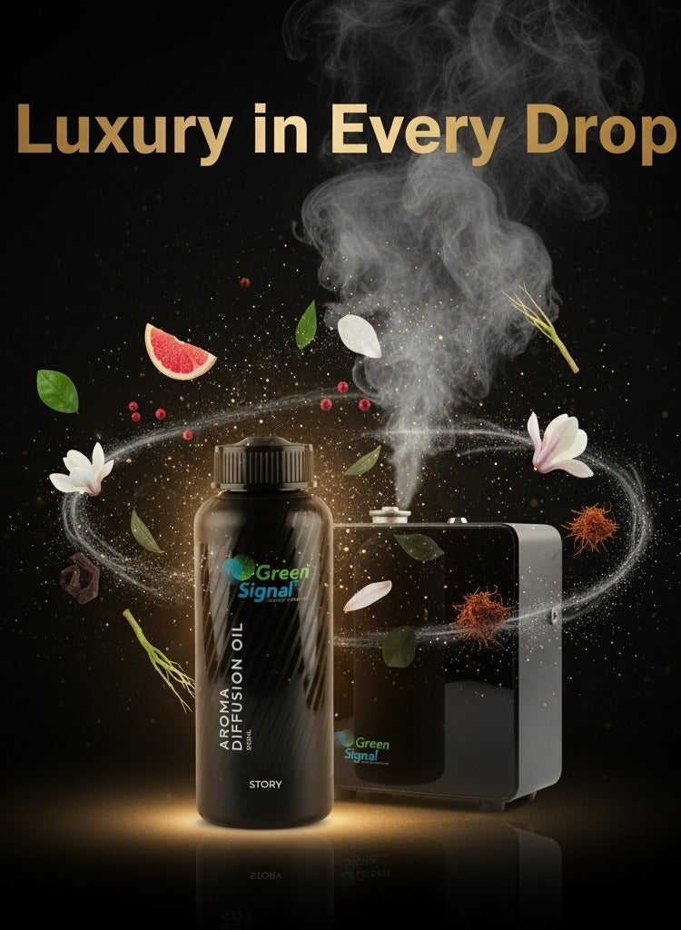 جرين سيجنال زيت عطر ستوري – عطر شرقي فاخر لتعطير المنزل | مزيج من البرغموت، الجريب فروت، الفلفل الوردي، الماغنوليا، الباتشولي، حبوب التونكا، العود، الزعفران، نجيل الهند، المسك الأبيض والعنبر | زيت عطري مركز يدوم طويلا لأجهزة التعطير - Image 3