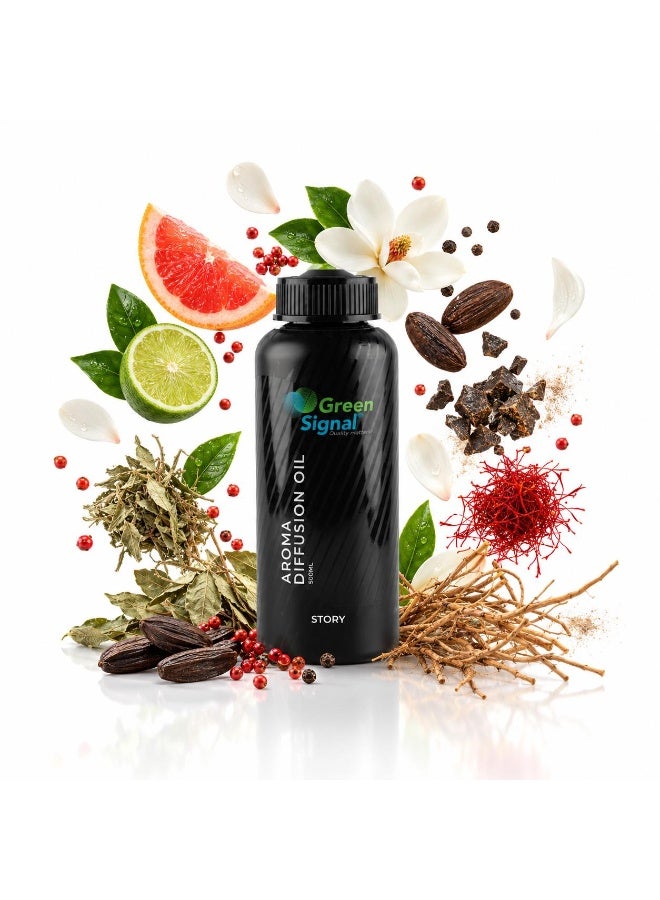 Green Signal Story aroma Oil – Oriental Luxury Home Fragrance | Bergamot, Grapefruit, Pink Pepper, Magnolia, Patchouli, Tonka Bean, Agarwood, Saffron, Vetiver, White Musk & Amber | Long-Lasting Aromatherapy Oil for Diffusers - Image 1