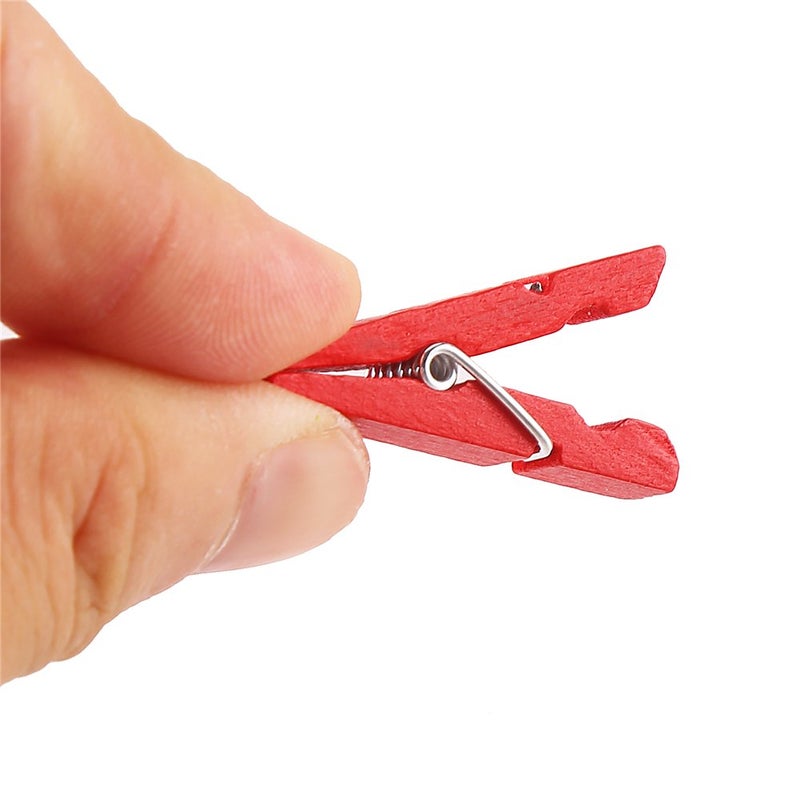 DECORA 120 Pieces 3.5cm Colored Wooden Clothespins Mini Craft Photo Pegs Clips with 98 Feet Twin - Image 4