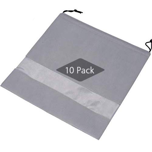 TINTON LIFE® Set of 10 Non-woven 19.7"x19.7" Drawstring Dust Cover Bag with Visual Window for Handbags Purses Shoes(Grey) - Image 1