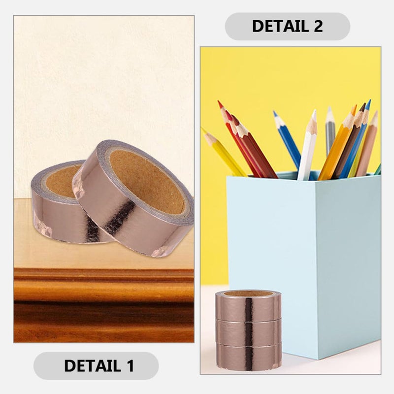 شريط زخرفي معدني مرن، 3 لفات بلون الذهب الوردي، مناسب للتصميم اليدوي (DIY)، تدوين الملاحظات، والتغليف - Image 4