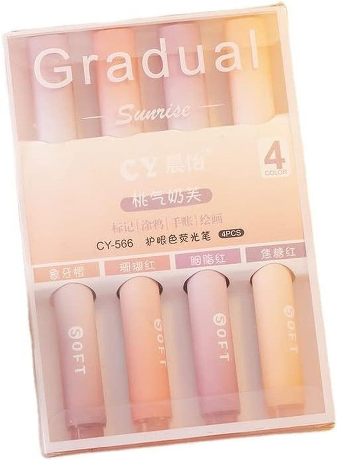 MITVIK 4Pcs Aesthetic Cute Highlighter Pen || Highlighters Markers Pen || Pastel Highlighter Pen Set || Water-based Ink Quick Dry for Note Taking School/Office Supplies (Orange) - Image 1