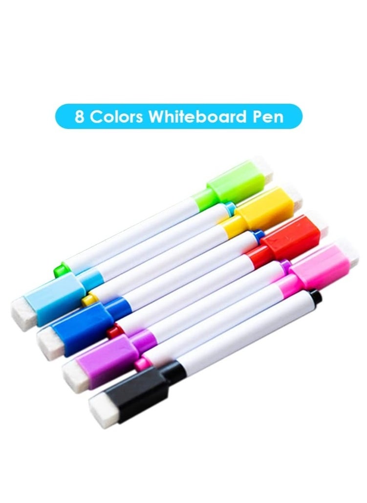 OASIS-TH - 8 pcs Colour magnetic white board marker pen screen writer pen dry Wipe Markers for Kids weekly planner dry erase marker pen - Image 1