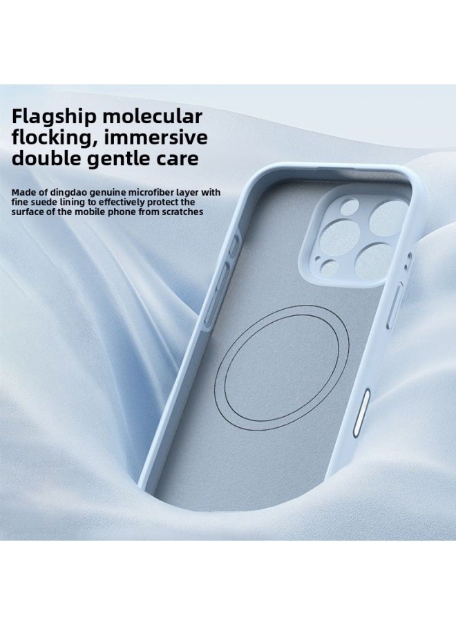 Suitable For IPhone16Pro Liquid Silicone Magnetic Suction Mobile Phone Case Smart Sensor Camera Button Mobile Phone Protective Case-Color:Antique White-Applicable Models:iPhone16 Pro Max  - Image 5