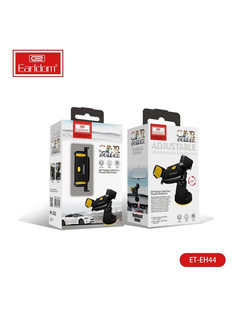 EARLDOM 360 Degree Free Rotation Universal Car Holder Black and Yellow EH-44 - Image 2