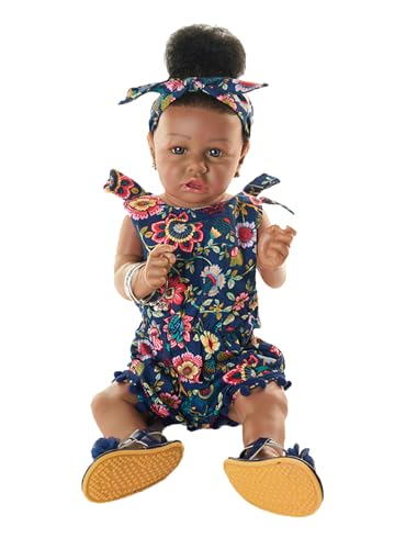 HOOMAI Reborn Baby Black Dolls African American Lifelike Silicone Doll Realistic 228 Inch with Cloth Body Birthday Gift Set for Ages 3 - Image 1