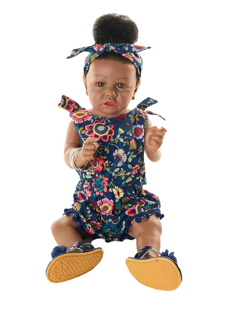 HOOMAI Reborn Baby Black Dolls African American Lifelike Silicone Doll Realistic 228 Inch with Cloth Body Birthday Gift Set for Ages 3 - Image 2